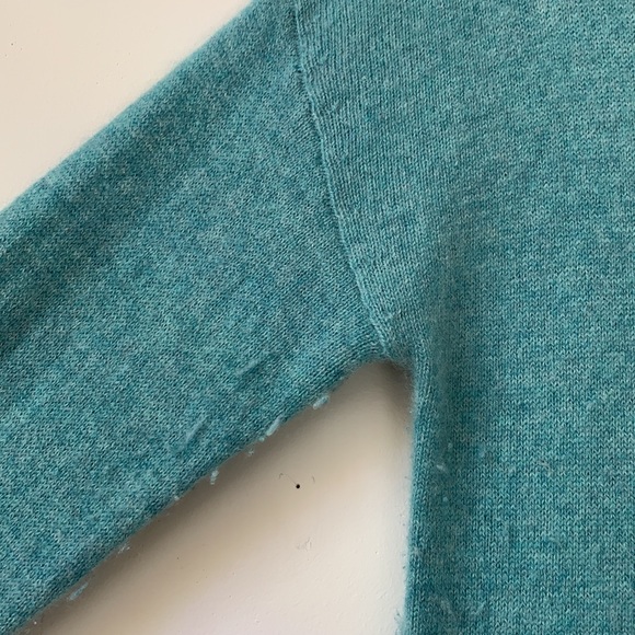 Cynthia Rowley Size L 100% 2-Ply Cashmere Crew Neck Sweater in Color Aqua - Picture 9 of 17